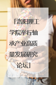 洛阳理工学院举行轴承产业高质量发展研究论坛