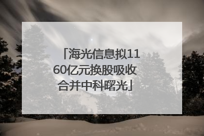 海光信息拟1160亿元换股吸收合并中科曙光