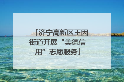 济宁高新区王因街道开展“美德信用”志愿服务