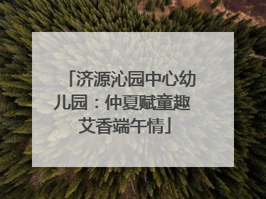 济源沁园中心幼儿园：仲夏赋童趣 艾香端午情