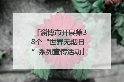 淄博市开展第38个“世界无烟日”系列宣传活动