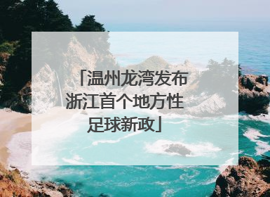 温州龙湾发布浙江首个地方性足球新政
