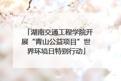 湖南交通工程学院开展“青山公益项目”世界环境日特别行动