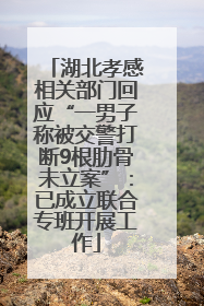 湖北孝感相关部门回应“一男子称被交警打断9根肋骨未立案”：已成立联合专班开展工作