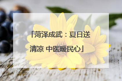 菏泽成武：夏日送清凉 中医暖民心