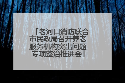 老河口消防联合市民政局召开养老服务机构突出问题专项整治推进会