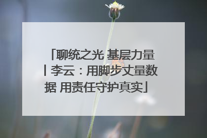 聊统之光 基层力量丨李云：用脚步丈量数据 用责任守护真实