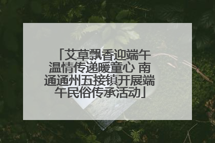 艾草飘香迎端午 温情传递暖童心 南通通州五接镇开展端午民俗传承活动