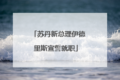 苏丹新总理伊德里斯宣誓就职