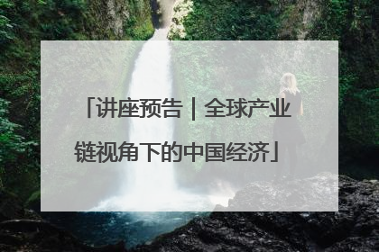 讲座预告｜全球产业链视角下的中国经济