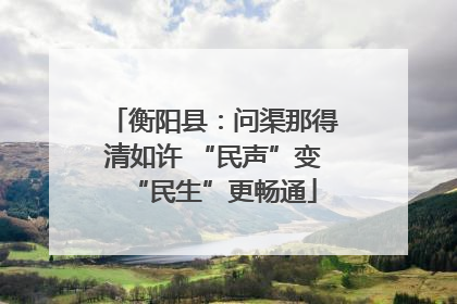 衡阳县：问渠那得清如许 “民声”变“民生”更畅通