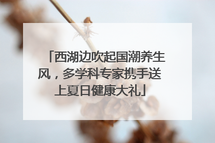 西湖边吹起国潮养生风，多学科专家携手送上夏日健康大礼