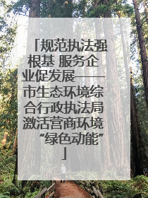 规范执法强根基 服务企业促发展——市生态环境综合行政执法局激活营商环境“绿色动能”