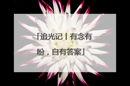 追光记丨有念有盼，自有答案
