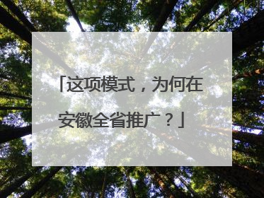 这项模式，为何在安徽全省推广？