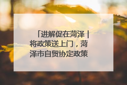 进解促在菏泽｜将政策送上门，菏泽市自贸协定政策专题宣讲会召开