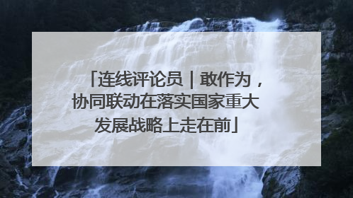 连线评论员｜敢作为，协同联动在落实国家重大发展战略上走在前
