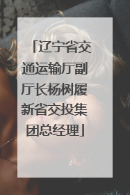辽宁省交通运输厅副厅长杨树履新省交投集团总经理