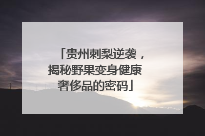 贵州刺梨逆袭，揭秘野果变身健康奢侈品的密码