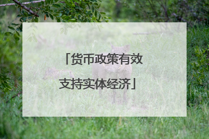 货币政策有效支持实体经济