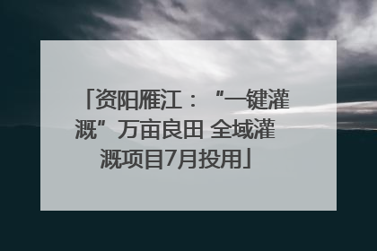 资阳雁江：“一键灌溉”万亩良田 全域灌溉项目7月投用