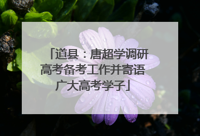 道县：唐超学调研高考备考工作并寄语广大高考学子