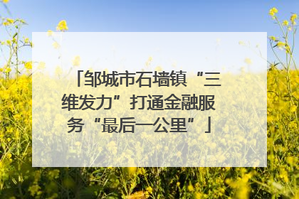 邹城市石墙镇“三维发力”打通金融服务“最后一公里”