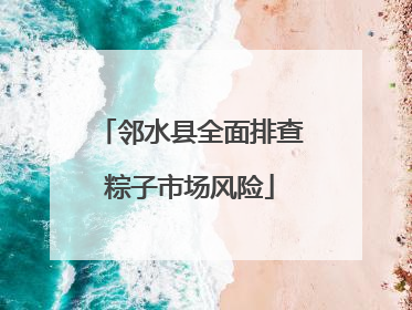 邻水县全面排查粽子市场风险