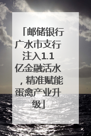 邮储银行广水市支行注入1.1亿金融活水，精准赋能蛋禽产业升级