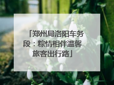郑州局洛阳车务段：粽情相伴温馨旅客出行路