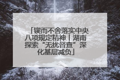 锲而不舍落实中央八项规定精神丨湖南探索“无扰督查”深化基层减负