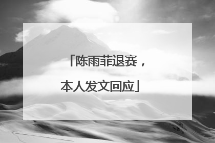 陈雨菲退赛，本人发文回应