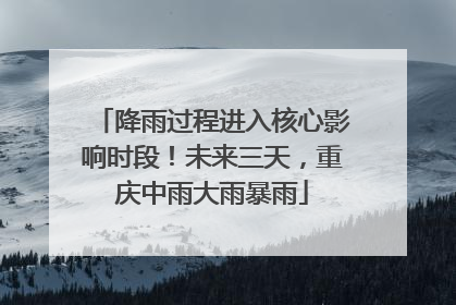 降雨过程进入核心影响时段！未来三天，重庆中雨大雨暴雨