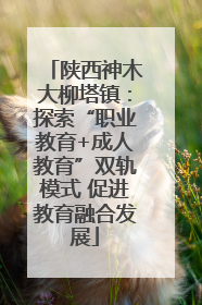 陕西神木大柳塔镇：探索“职业教育+成人教育”双轨模式 促进教育融合发展