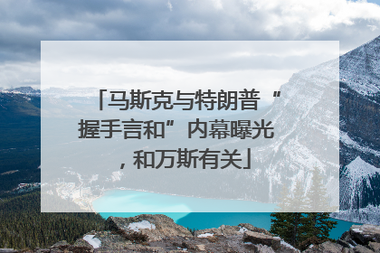 马斯克与特朗普“握手言和”内幕曝光，和万斯有关