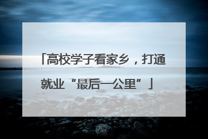 高校学子看家乡，打通就业“最后一公里”