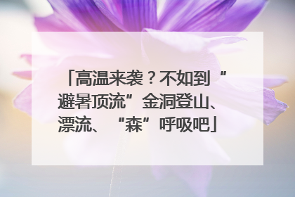 高温来袭？不如到“避暑顶流”金洞登山、漂流、“森”呼吸吧