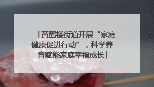黄鹤楼街道开展“家庭健康促进行动”，科学养育赋能家庭幸福成长