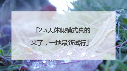 2.5天休假模式真的来了，一地最新试行