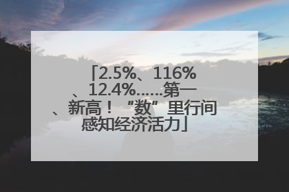 2.5%、116%、12.4%……第一、新高！“数”里行间感知经济活力