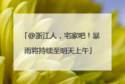 @浙江人，宅家吧！暴雨将持续至明天上午